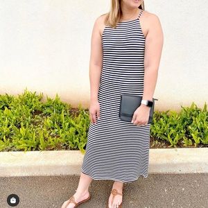 Fighting Eel- dress lisa navy stripe (L) like new